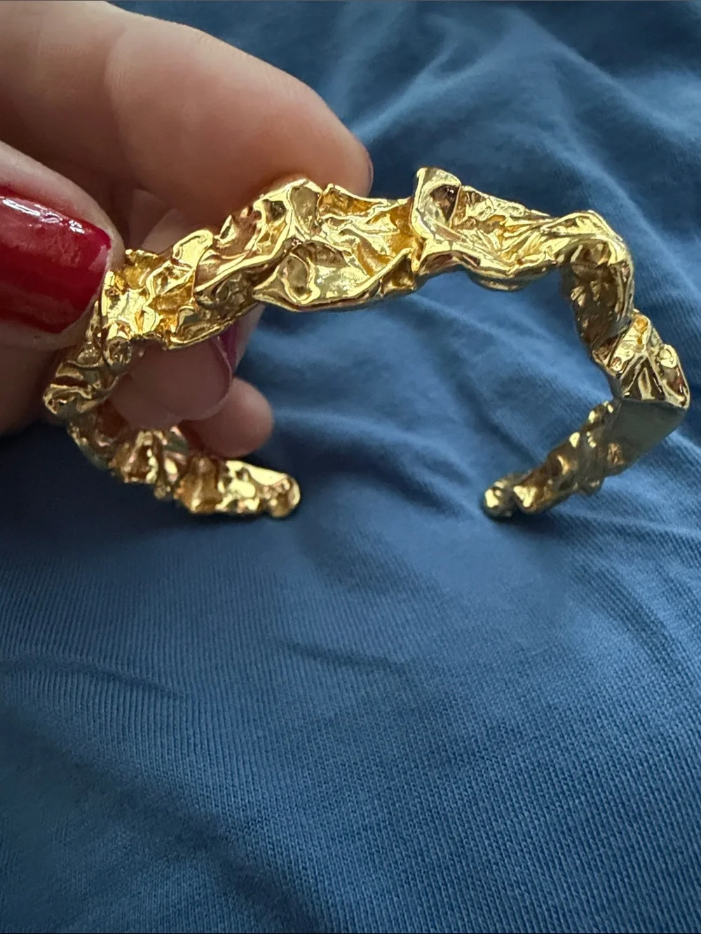 Amber Sceats Emery Cuff Bracelet. 24k gold plated brass. Thick. Adjustable NWOT